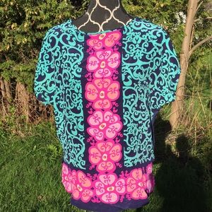 Lilly Pulitzer Silk Front Rare Top Sz XS/S